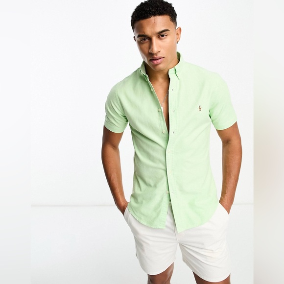 Ralph Lauren “Green Button Down Shirt” p25-01 - Picture 1 of 7